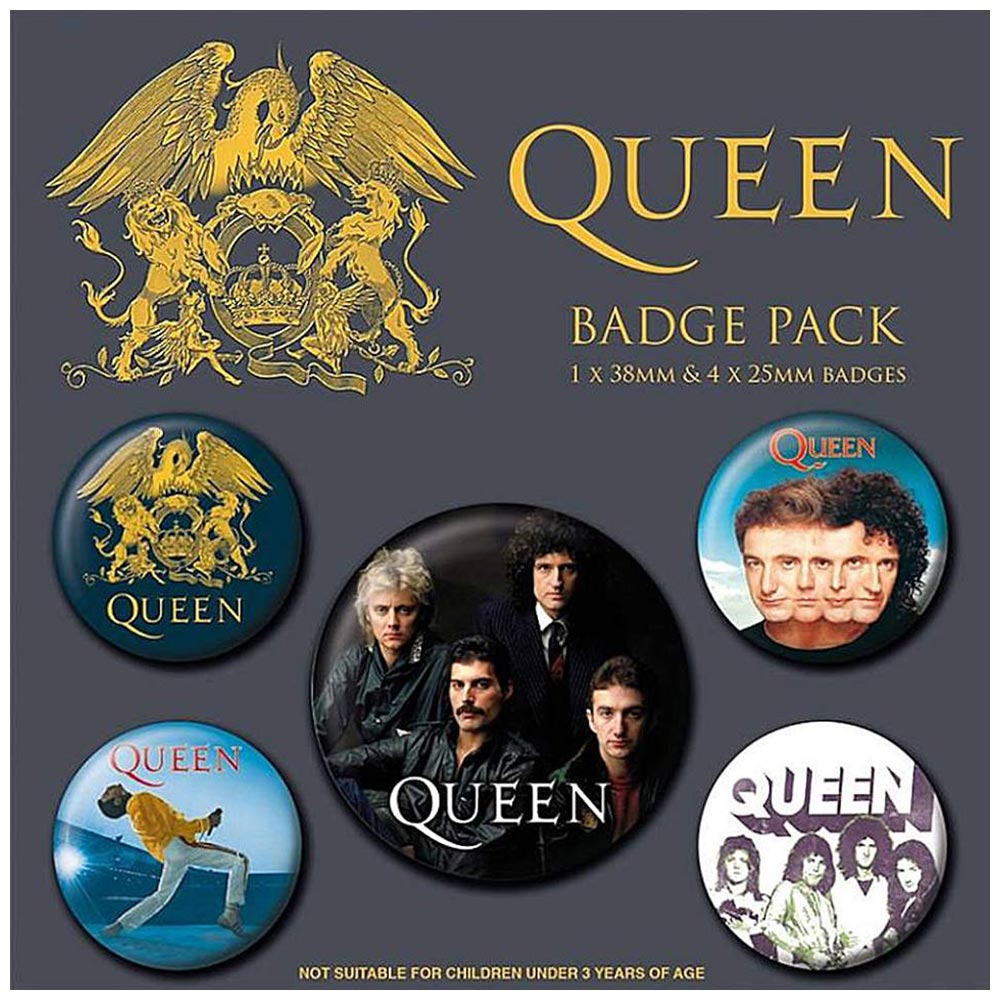 QUEEN クイーン (初来日50周年 ) - Official 5 Badge Pack / バッジ - PGS